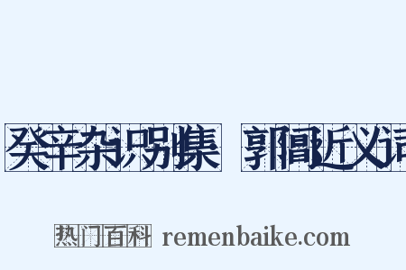 癸辛杂识别集·郭阊近义词是什么意思的图片